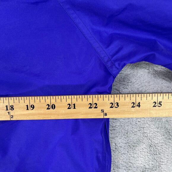 Vtg Columbia Jacket Mens Small Blue Quarter Zip Anorak Y2K Windbreaker Hooded - Picture 11 of 13